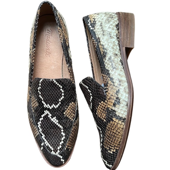 Madewell Shoes - Madewell The Frances Loafer Snake Embossed Leather Shoes Loafers